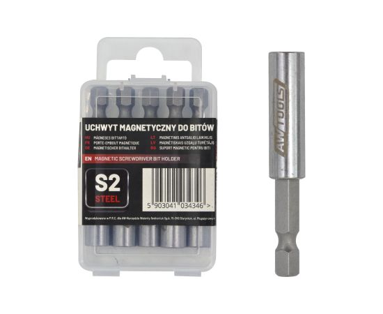 AWTools MAGNETIC SCREWDRIVER BIT HOLDER SET 1/4'' 60mm 5pcs