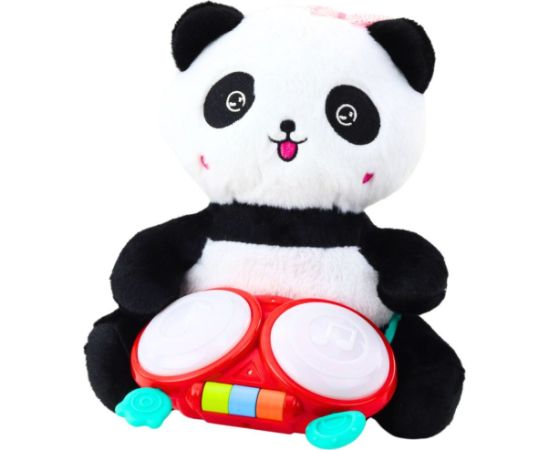 Leantoys Pluszowa Panda Z Bębenkami Maskotka Przytulanka Światła Dźwięki