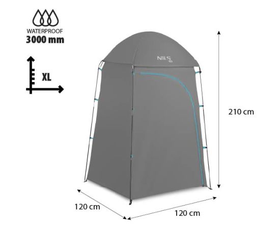 NC3025 Tūristu ģērbtuve XL pelēkā krāsā Nils Camp