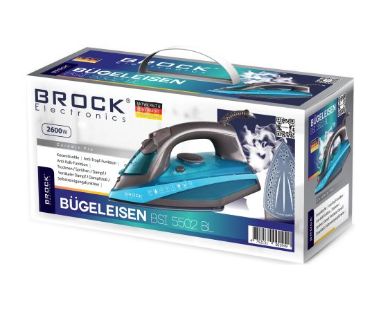 Tvaika gludeklis BROCK BSI 5502 BL, 2600W Gludekļi un sistēmas