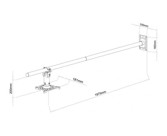 ART Holder Wall 100-200cm DO PROJEKTORA P-106B 15KG  