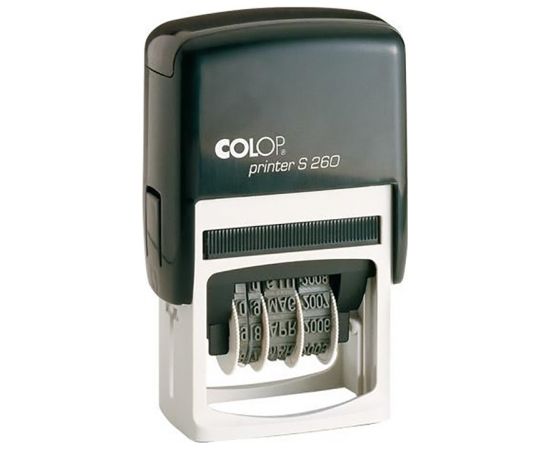 Zīmogs COLOP Printer S260, D03 melns korpuss, bez krāsas spilventiņš