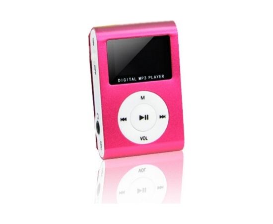Setty MP3 Super Kompakts Atskaņotājs ar LCD ekrānu / FM Radio un microSD kartes slotu + Austiņas Rozā