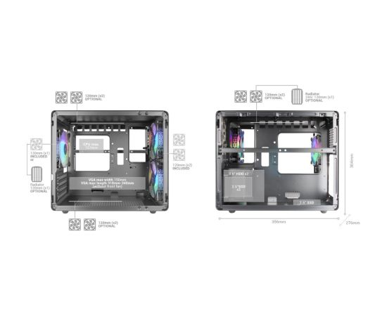 Mars Gaming MC400W Datora korpuss mATX / balts