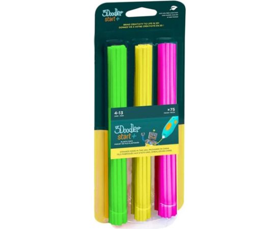 3Doodler Start 3DS-ECO-MIX4-75 3D printing material Compostable plastic Green, Pink, Yellow 1 g