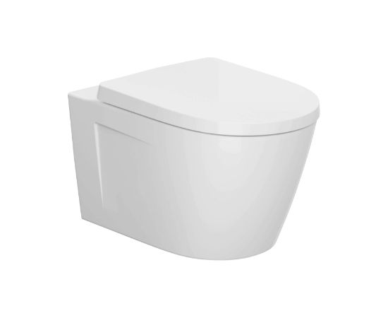 Jika pods ar QR/SC vāku Cubito Style rimless, stiprināms pie sienas,  355x530 mm, Vortex, balts