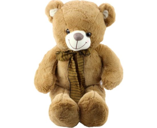 Leantoys Pluszowa Maskotka Przytulanka Miś z Brązową Kokardą w Paski 60cm LEAN Toys