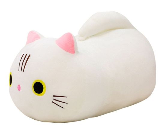 Leantoys Pluszowa Maskotka Przytulanka Kot Z Długim Ogonem Biały 40cm