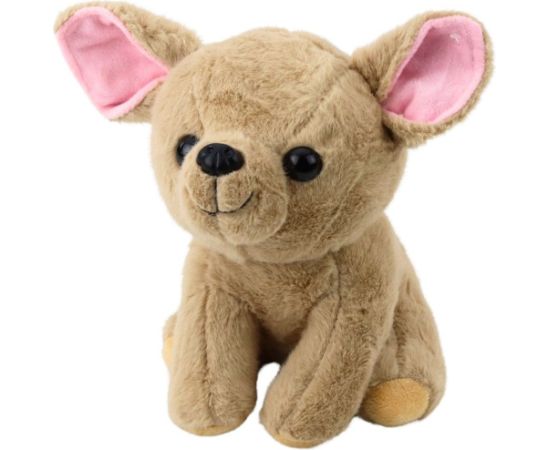 Leantoys Pluszowa Maskotka Przytulanka Mały Piesek Chihuahua Beżowy 22cm