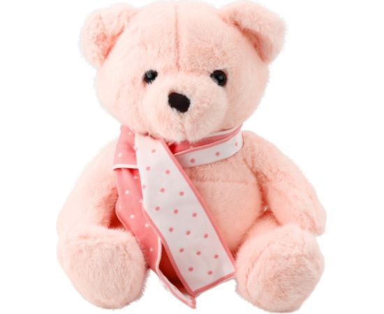 Leantoys Pluszowa Maskotka Przytulanka Miś Z Szalikiem Różowy 35cm