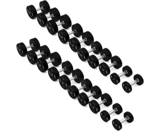HMS poliuretāna hanteles HPC komplekts — 20 gabali ar dažādiem svara variantiem (2,5–25 kg)