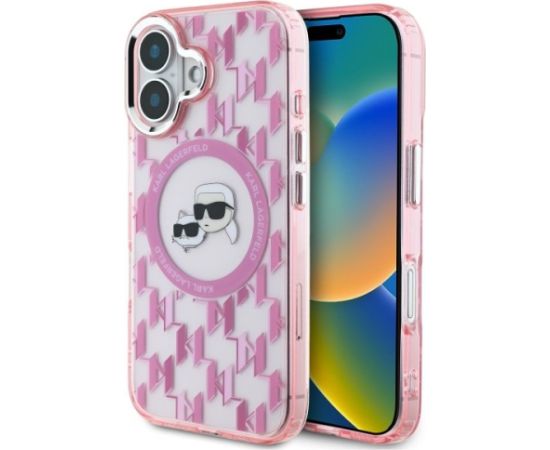Karl Lagerfeld Hard IML Monogram Karl&Choupette Head MagSafe Case Чехол для Apple iPhone 16