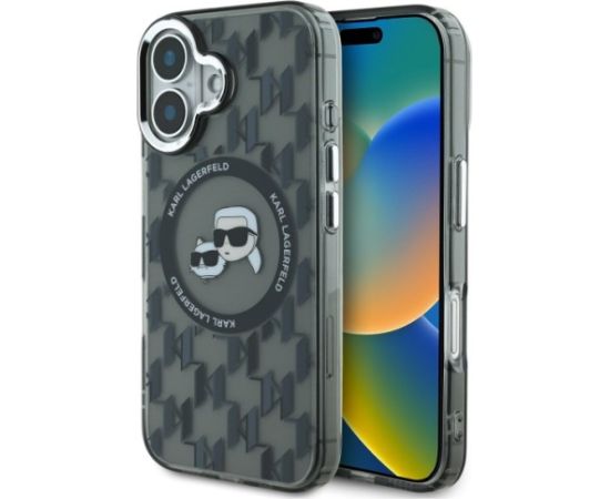 Karl Lagerfeld Hard IML Monogram Karl&Choupette Head MagSafe Case Чехол для Apple iPhone 16