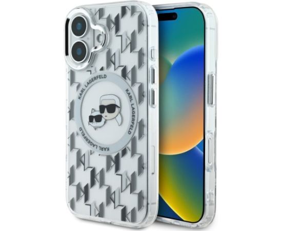 Karl Lagerfeld Hard IML Monogram Karl&Choupette Head MagSafe Case Aizsargapvalks priekš Apple iPhone 16