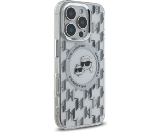 Karl Lagerfeld Hard IML Monogram Karl&Choupette Head MagSafe Case Aizsargapvalks priekš Apple iPhone 16 Pro Max