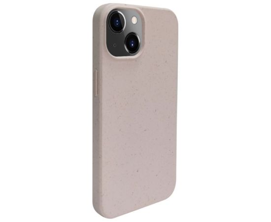 iLike Apple  iPhone 14 Silicone plastic case Eco Print Design Beige
