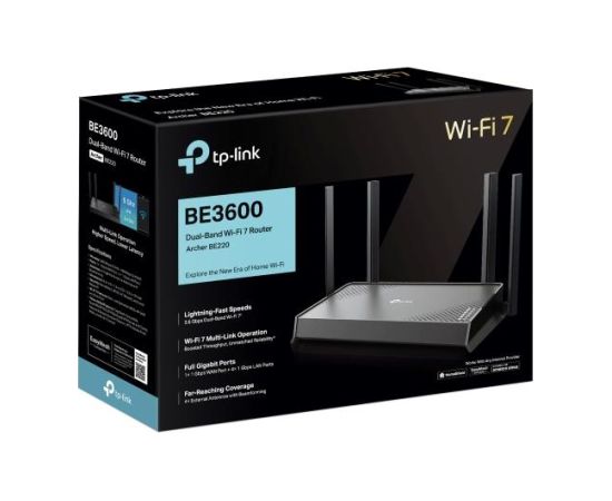 Wireless Router TP-LINK 3600 Mbps Wi-Fi 7 4x10/100/1000M 1x10/100/1000M Number of antennas 4 ARCHERBE220