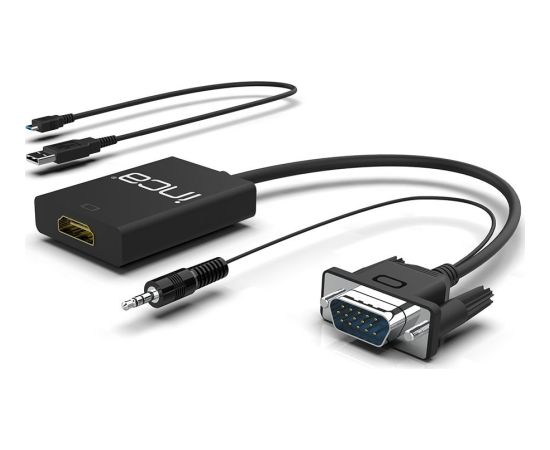 INCA Adapter IVTH-02  VGA + USB-A + Audio > HDMI, 0.2m retail
