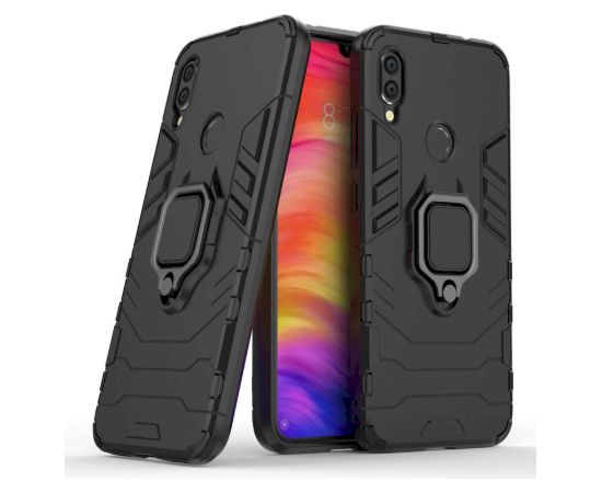 Задний чехол Xiaomi Redmi Note 13 Pro 4g черный с кольцом Fusion Armor