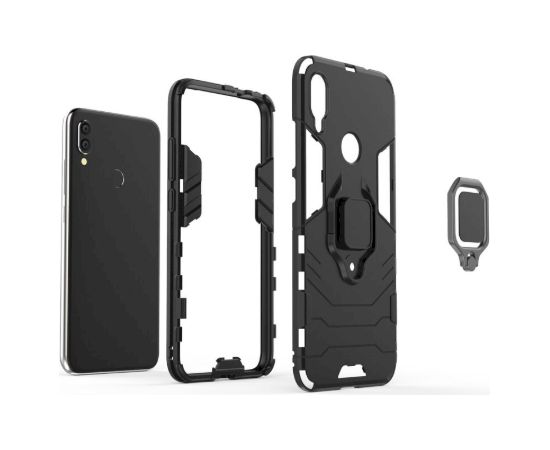 Задний чехол Xiaomi Redmi Note 13 Pro 4g черный с кольцом Fusion Armor
