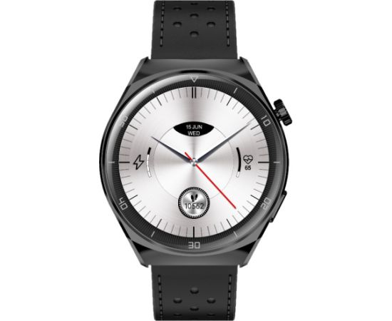 Išmanusis laikrodis su lietuvišku meniu Garett V12 Black leather
