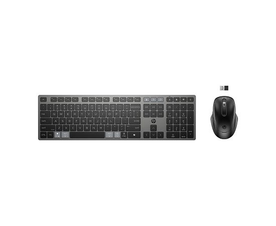 HP 725 Wireless Mouse Keyboard Combo - Multi-Device, Dual-Mode, Programmable, Rechargeable, 4000 dpi - Nightfall Black - ENG   9T5B0UT#ABB