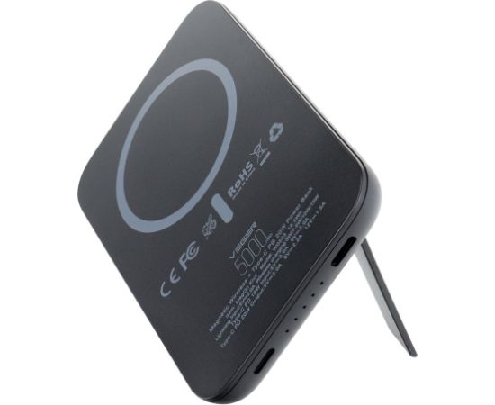VEGER powerbank 5000 mAh with wireless charging compatible with MagSafe PD QC3.0 2A 20W MagOn Kick (V0553P / W0553P) black