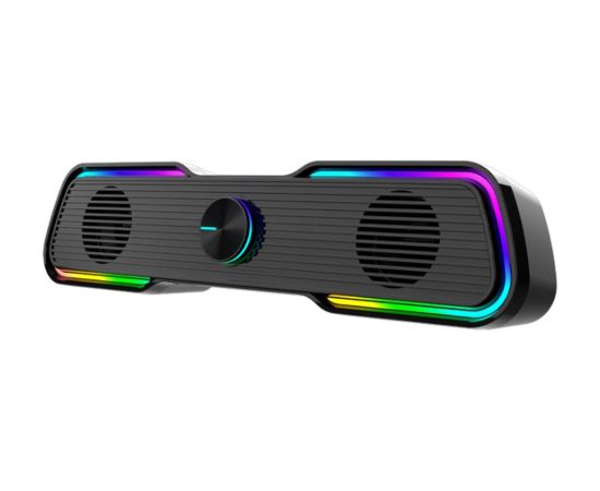 Aula N-169B-BT 2in1 Bezvadu Bluetooth TV Soundbar / PC Poratīvā 2.0 10W Skaļrunis 3.5mm + USB RGB Melns