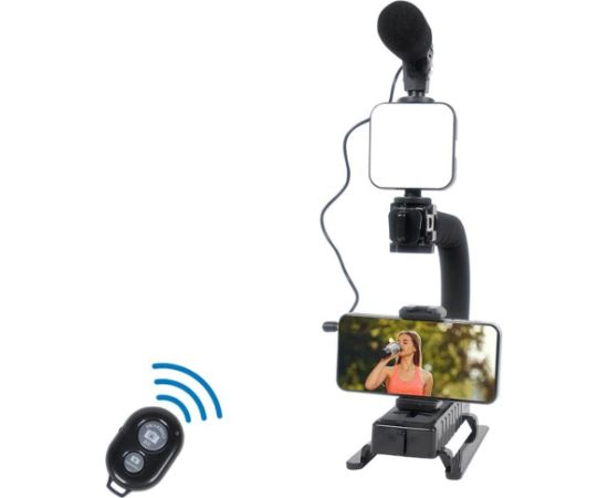Elight 4U Rokas stabilizātors Telefonam & Sporta / DLSR Kamerai ar 1/4 fix ar Led Gaismu / Mikrofonu