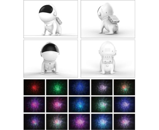 Elight G6 Kosmosa Suns Nebula efektu sienas & griestu projektors ar Skaļruni / Bluetooth App / pulti Balts