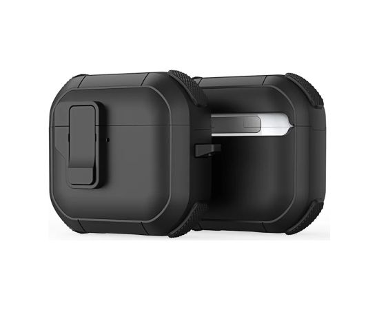 Duxducis Dux Ducis PECP PC+TPU Aizsardzības korpuss - maciņš ar āķi Apple AirPods 4 Melns