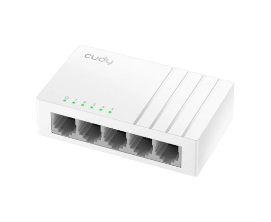 Cudy GS105U NetSwitch 5-Port Gigabit Slēdzis USB-C Barošana IGMP QoS Cikla Novēršana Balts