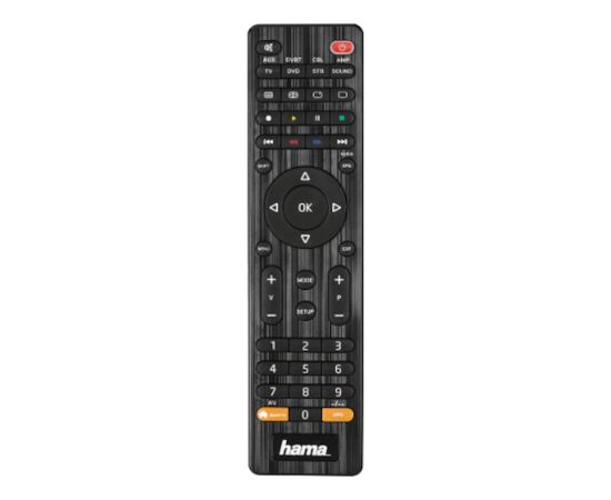 Hama SmartControl 8in1 Universālā Tālvadības Pults Smart TV & Streaming Lietotņu Pogu Infrasarkanais Melns