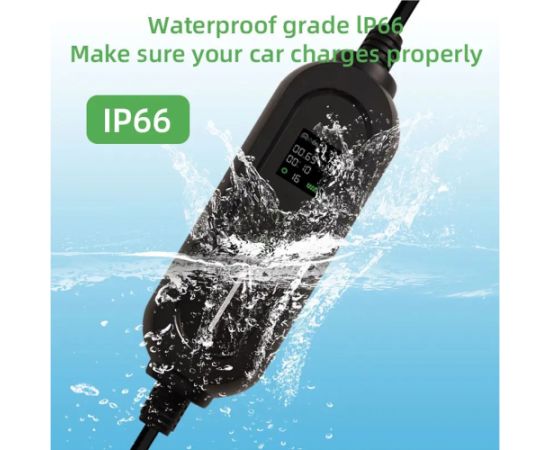 Evcharge EV Charge Portatīvais Type 2 Lādētājs ar 7m Kabeli 3.6 kW 6A–16A 1-Phase IP65 Melns