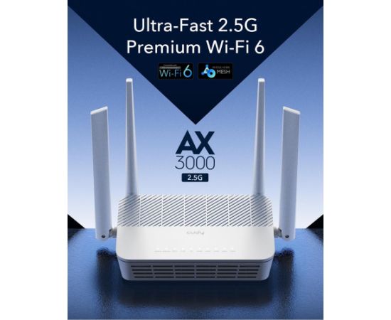 Cudy WR3000P AX3000 MeshPro WiFi 6 Маршрутизатор Двухдиапазонный 2.5G Порт USB PoE VPN WPA3 Mesh Белый