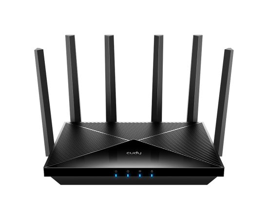 Cudy WR11000 BE11000 Triju joslu Wi-Fi 7 maršrutētājs 4× 2.5G porti VPN MLO WPA3 Mesh melns