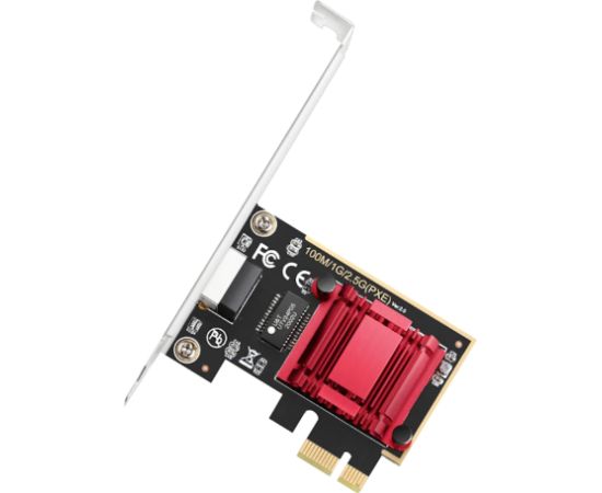 Cudy PE25 2.5G Ethernet PCIe Adapter Realtek Chipset VLAN Jumbo Frame Flow Control Melns