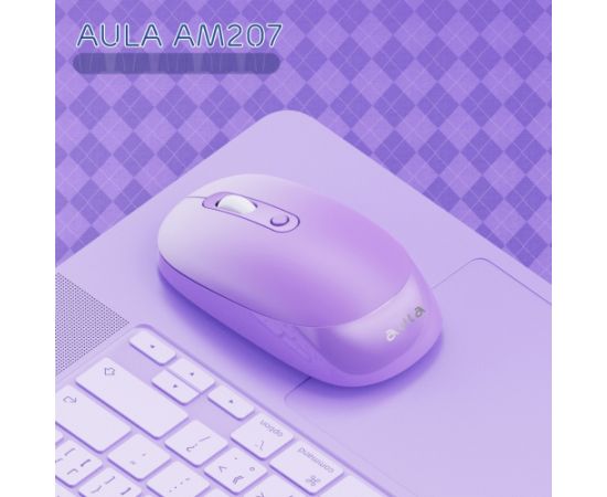 Aula AM207 2.4G Bezvadu Datora pele ar 4 pogām 800-1900dpi Violeta