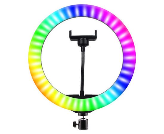 Elight RGB14 36см 2в1 Белый и Цветной RGB Светодиодное Кольцо с Держателем для Смартфона + Bluetooth Пульт Черный