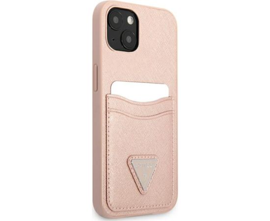 Guess Saffiano Double Card Case for iPhone 13 Pink