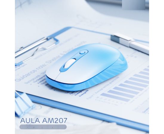 Aula AM207 2.4G Bezvadu Pele ar 4 pogām 800-1900dpi Zila