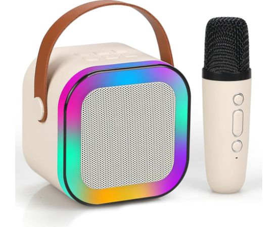 Kiddyz K12 Karaoke komplekts ar Bluetooth bezvadu 6W skaļruni un 1x mikrofonu ar RGB gaismu rozā