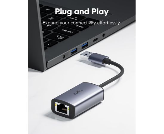 Cudy UE10A USB-A uz Gigabit Ethernet Adapteris Pārnēsājamais Alumīna