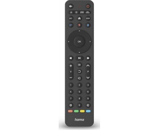 Hama Universālā TV Tālvadības pults 4-in-1 Infrasarkanais Smart App Poga Ekoloģisks Dizains Melns