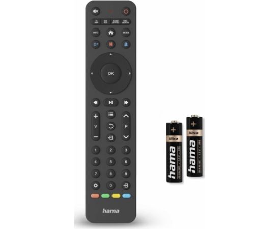 Hama Universālā TV Tālvadības pults 4-in-1 Infrasarkanais Smart App Poga Ekoloģisks Dizains Melns