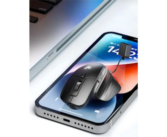 Aula SC150 Super Mini 2in1 2.4G Bezvadu / Bluetooth + USB Vadu pele ar bateriju Melna