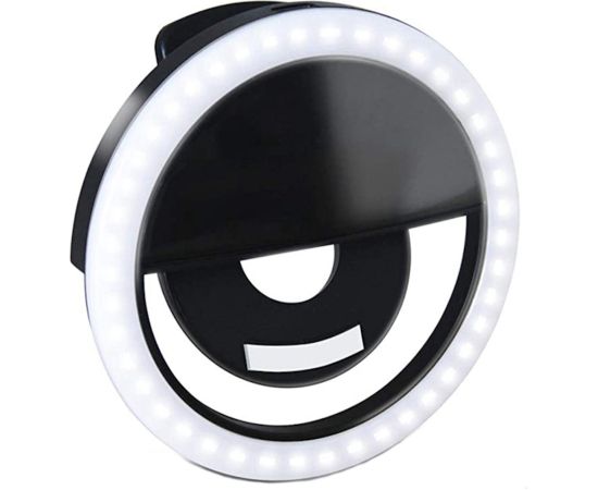Elight CL1 Poratīvs Ceļojumu Telefona Klipša fiksācijas Led gaismas gredzens perfektam selfie ar batereju Melns