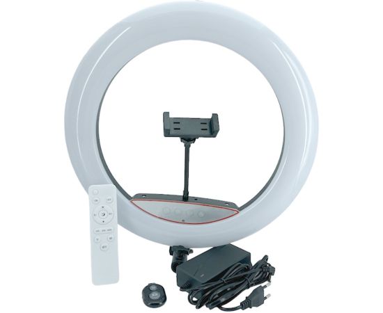 Elight SR14 36cm LED apgaismojuma gredzens ar viedtālruņa turētāju + 220V adapteri + Pults Melna