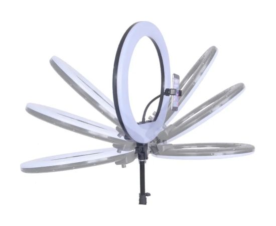 Elight SR14 36cm LED apgaismojuma gredzens ar viedtālruņa turētāju + 220V adapteri + Pults Melna