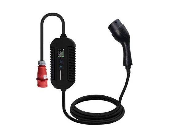 Evcharge EV Lādētāja Portatīvais Tipa 2 Lādētājs 5m Kabelis Regulējams 8A–16A 11 kW 3-Fāzes IP66 Melns